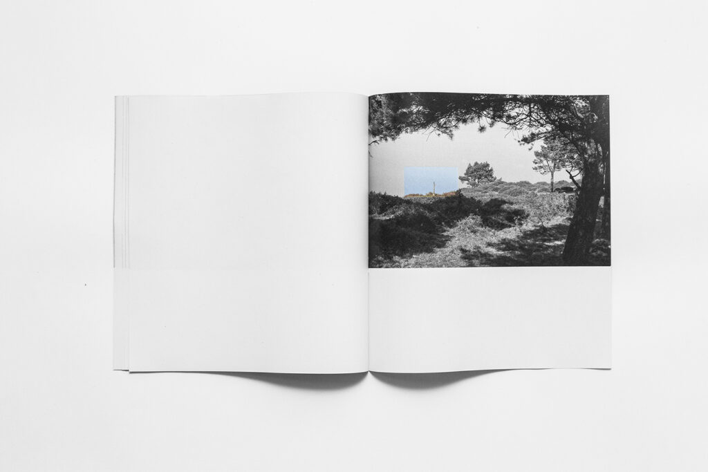 Open zine spread from Treep with landscape image positioned on right-hand page.